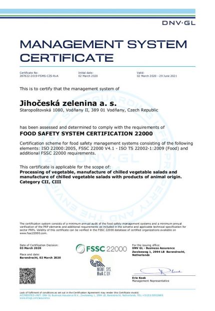 Certifikáty a kvalita
